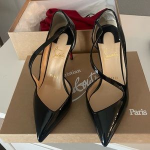 Christian Louboutin Jumping 85mm Black Patent Pumps size 36